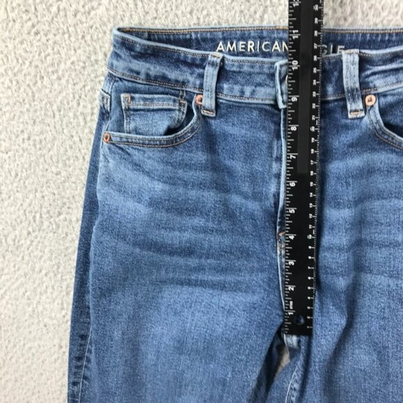 AMERICAN EAGLE Womens Size 00 SHORT Mom Jean Medium Wash Stretch High Rise Jeans - Picture 12 of 16